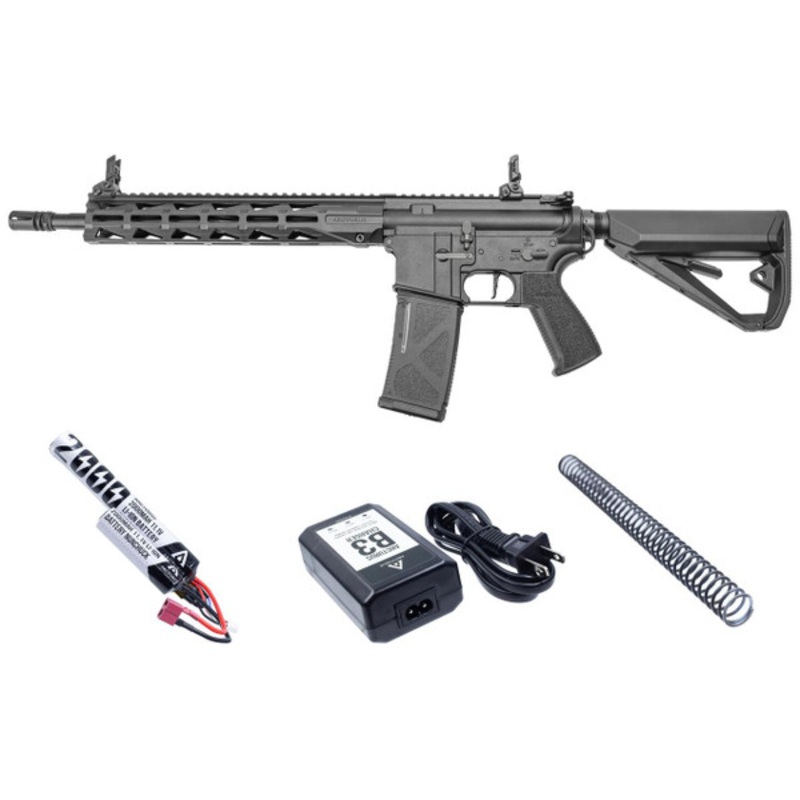 Arcturus LWT MK-III Carbine 12 Sport AEG SE Airsoft Rifle Starter Pack, Black
