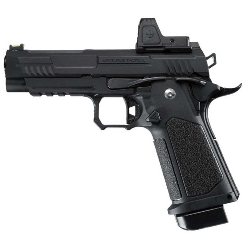 ARCTURUS Vanguard 4.3 Hi-Capa GBB Airsoft Pistol w/ Optics Ready Slide & ARS-1 Red Dot Combo, Black