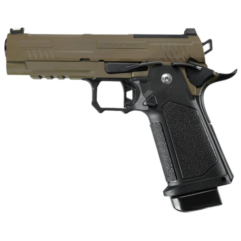 ARCTURUS Vanguard 4.3 Hi-Capa GBB Airsoft Pistol w/ Optics Ready Slide, Black/Tan