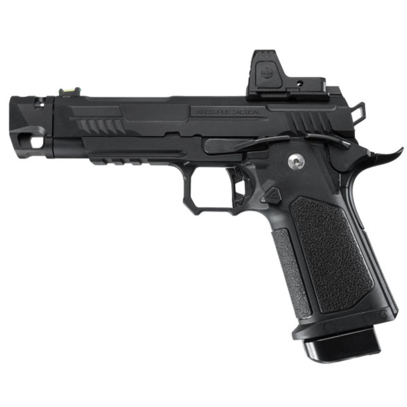 ARCTURUS Vanguard 4.3 Hi-Capa GBB Airsoft Pistol w/ Optics Ready Slide & Compensator & ARS-1 Red Dot Combo, Black