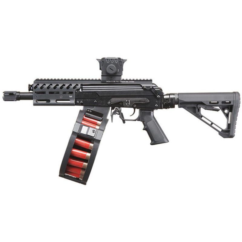 Custom Tokyo Marui CHERNOBOG SAIGA-12 SBS Tri-Shot GBB Airsoft Shotgun, Black