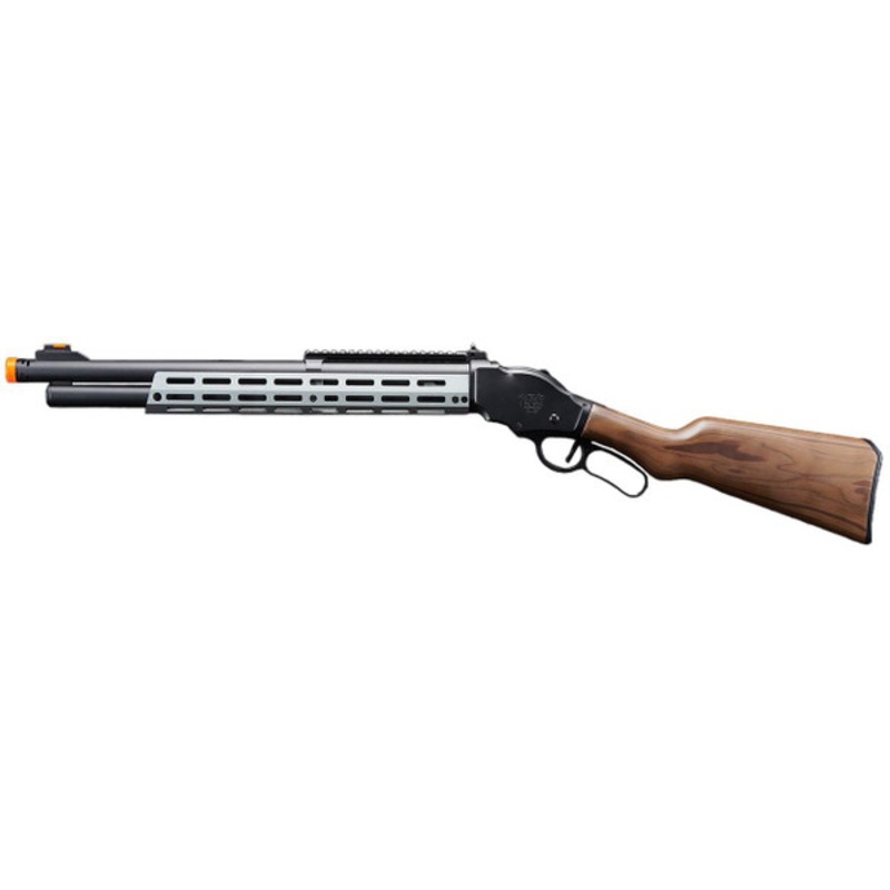 Golden Eagle Alpha Tactical Production A.T.87 Long Barrel Lever Action Gas Airsoft Shotgun, Gray