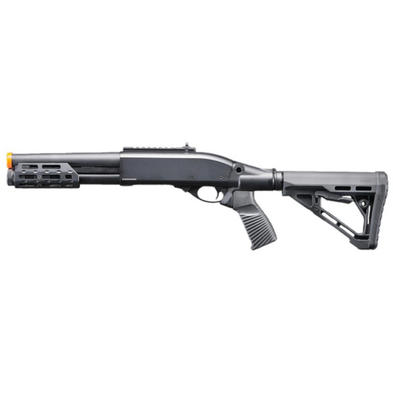 Golden Eagle M8878 3/6-Shot Pump Action Gas Airsoft Sawed-Off Shotgun w/ M-LOK Forend & Delta Stock, Black