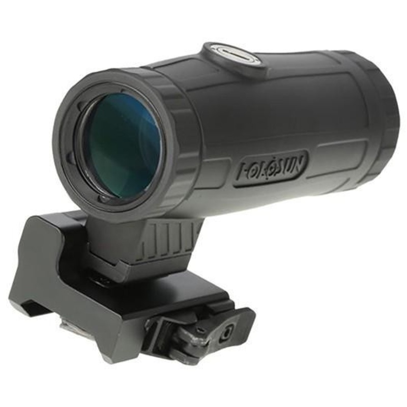 HOLOSUN Aluminum 3X Magnifier for Red Dot Optics w/ Flip to Side QD Mount, Black