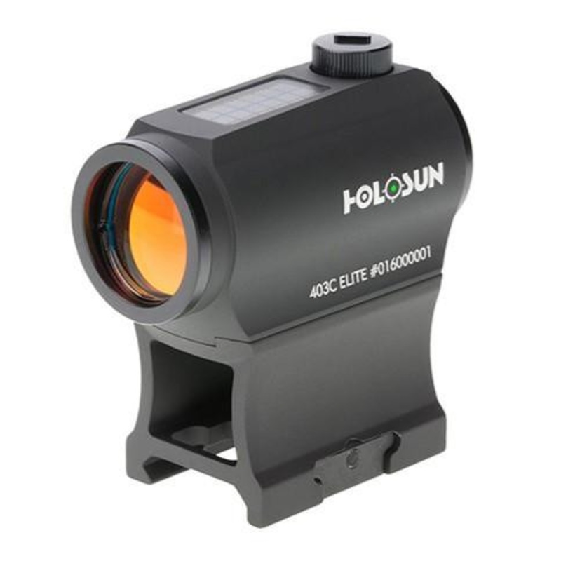 HOLOSUN Solar Power Compact Green Dot Sight w/ Low & AR Mount, Black