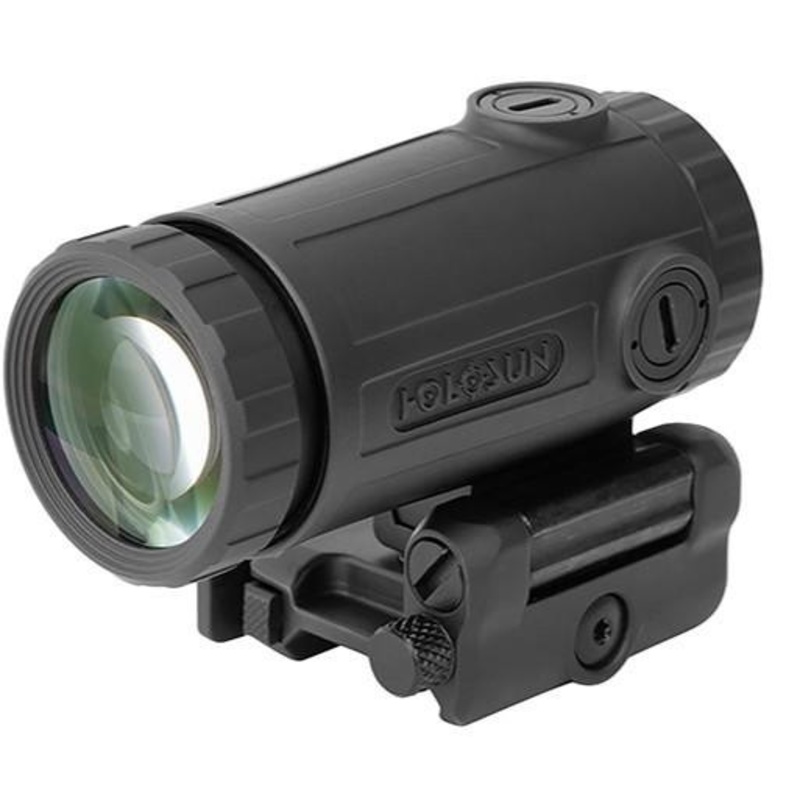 HOLOSUN Titanium 3X Magnifier for Red Dot Optics w/ Flip to Side QD Mount, Black