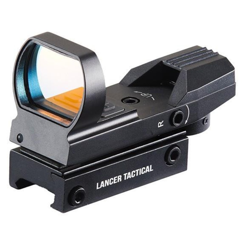 Lancer Tactical Dual Red Green 4 Reticle Reflex Scope, Black
