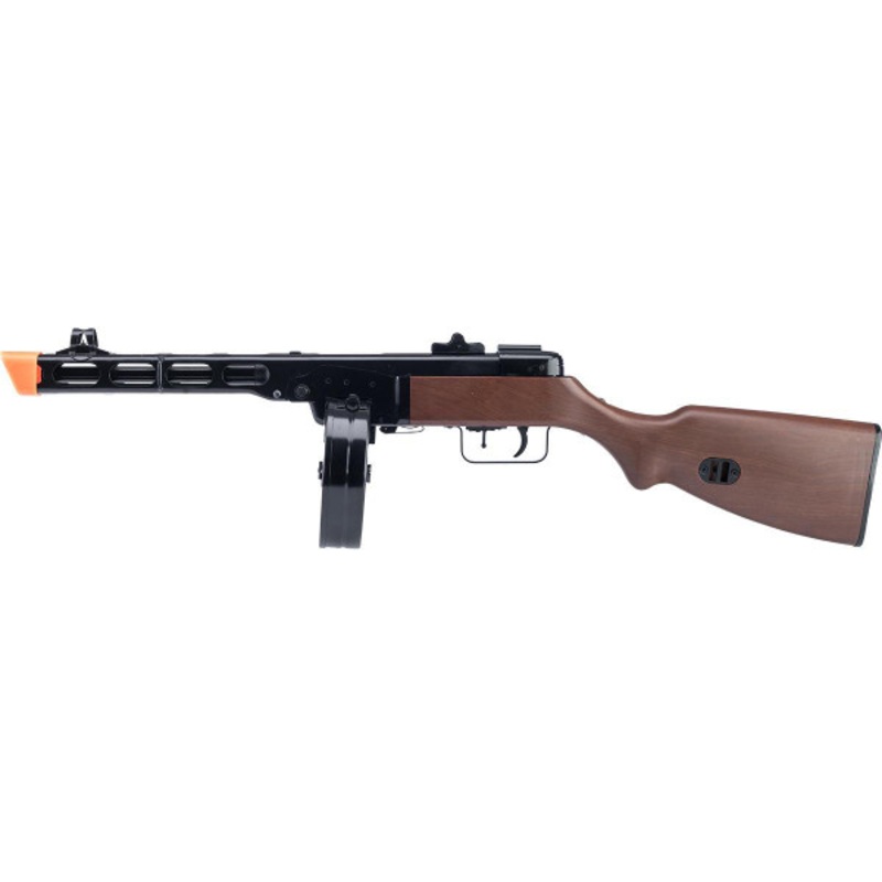 6mmProShop PPSH WWII Electric Blowback Airsoft AEG Rifle, Faux Wood