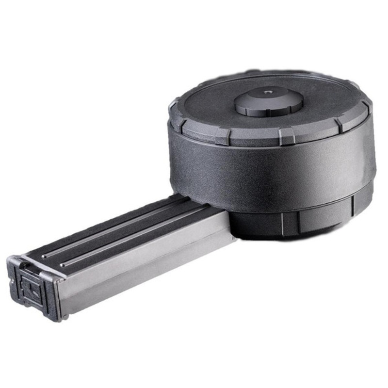 Angel Custom 3000 round ZAKU Electric Auto Winding P90 Drum Magazine, Black