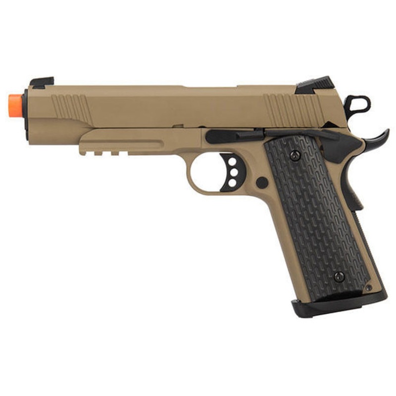 Army Armament Full Metal R28 1911 Desert Warrior GBB Airsoft Pistol, Tan