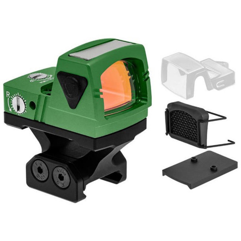 Atlas Custom Works xForce Solar Powered Mini Red Dot with Mount, Green