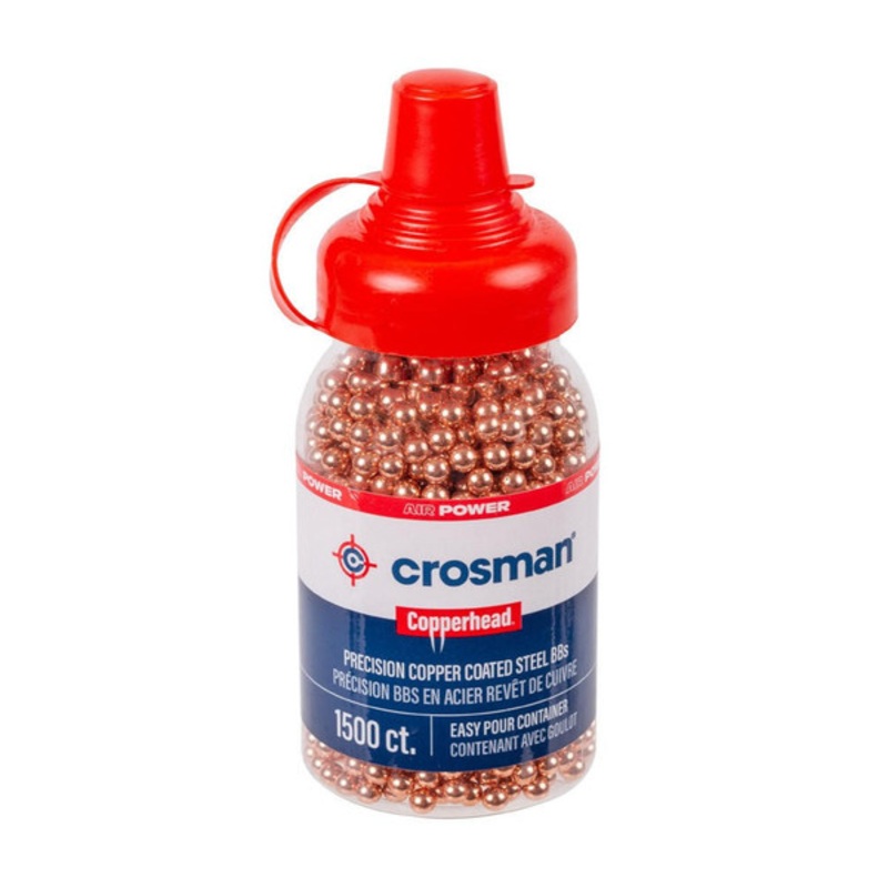 Crosman Copperhead .177 Cal 5.1 Grains Steel BBs, 1500ct, Copper