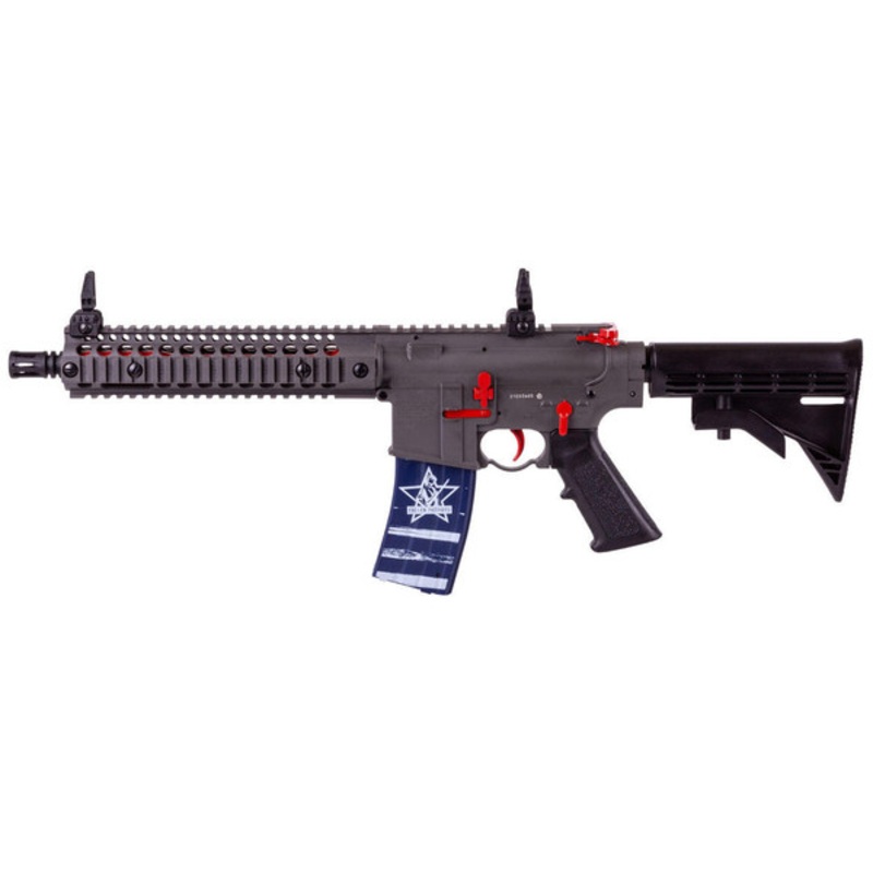 Crosman R1 Full Auto .177 PCP BB Fallen Patriots Edition Air Rifle Kit, Gray