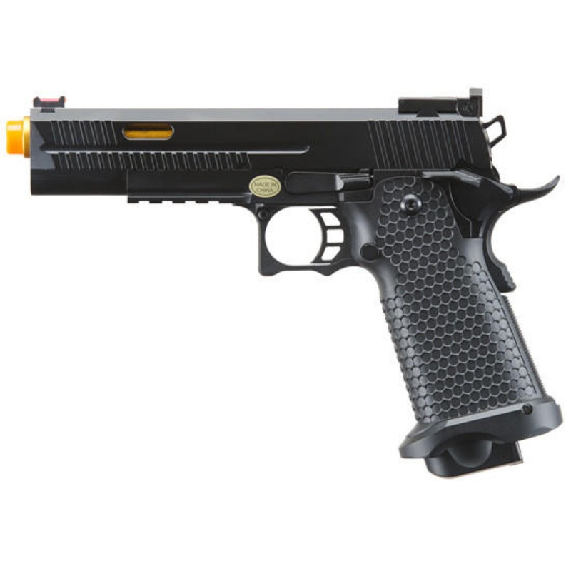 Golden Eagle 3331 Hi-Capa GBB Airsoft Pistol w/ Vented Slide, Black/Gold