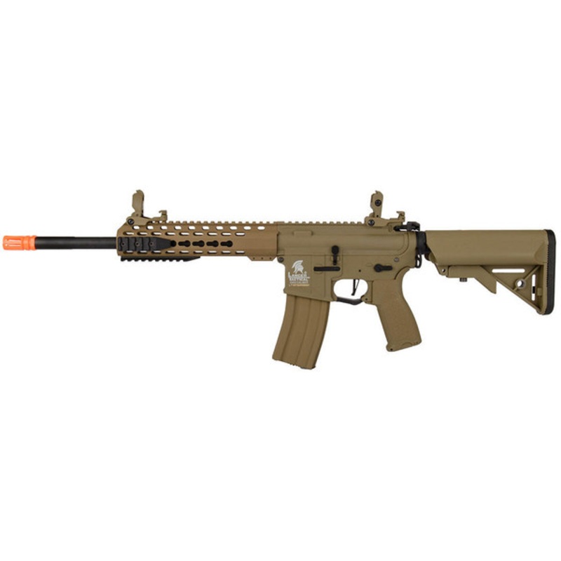 Lancer Tactical 10 Hybrid Keymod M4 Carbine Airsoft Rifle, Tan