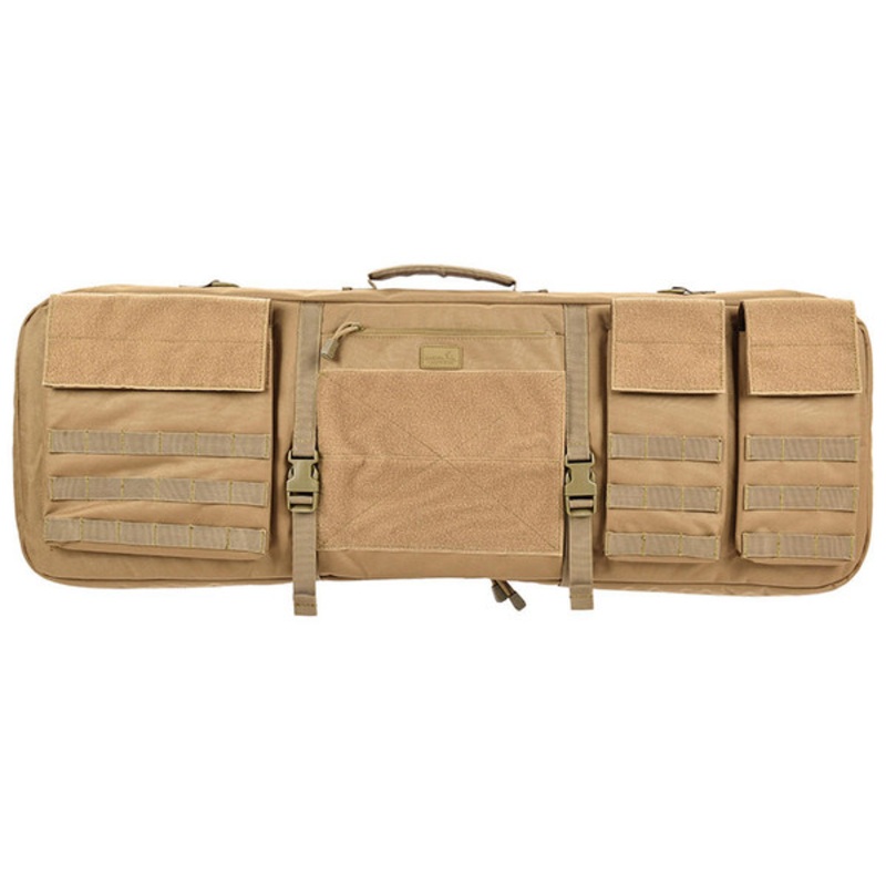 Lancer Tactical 1000D Nylon 3-Way Carry 35 Double Rifle Gun Bag, Khaki