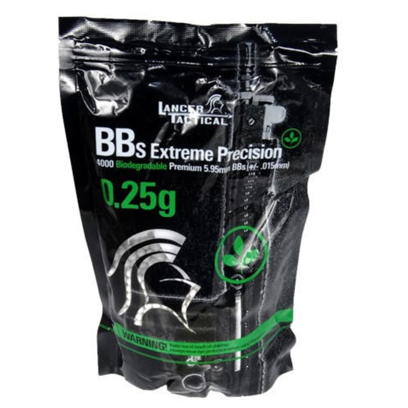 Lancer Tactical 4000 Round 0.25g Seamless Bio Airsoft BBs, White
