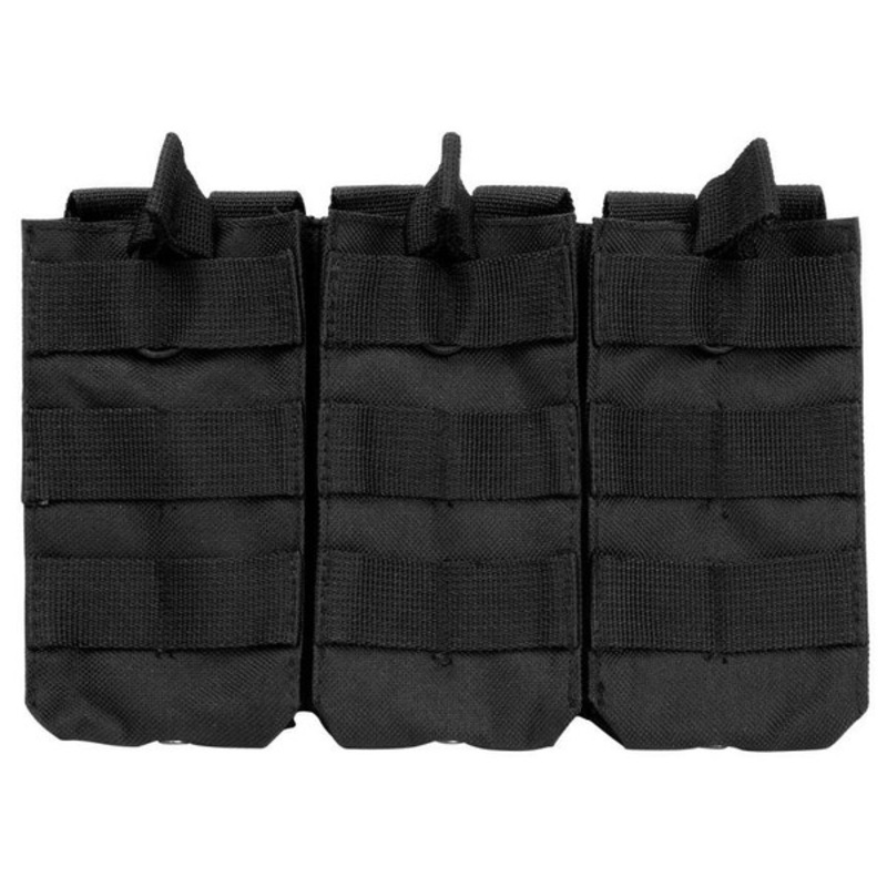 NcStar Vism Molle Triple M4/M16 Rifle Mag Pouch w/ Retention Straps, Black