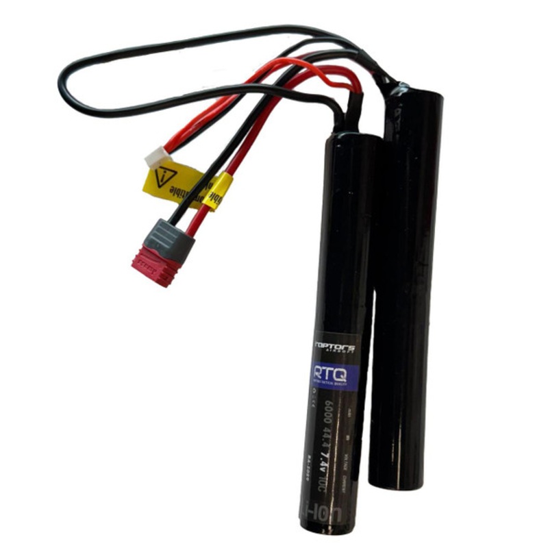 Raptors Airsoft RTX 6000mAh 7.4v Extreme Li-Ion 10C Nunchuck Battery, Deans