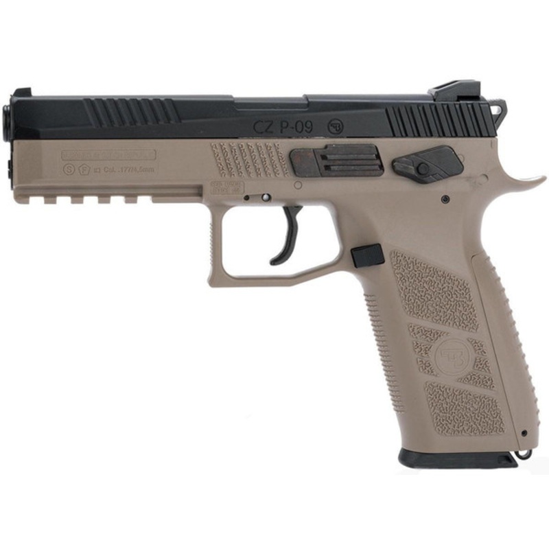 ASG Licensed CZ P-09 .177 CO2 Blowback Air Pistol, Dark Earth/Black