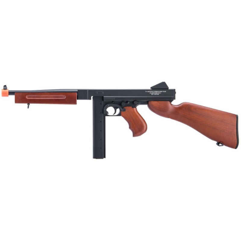CYMA Cybergun Auto Ordnance Licensed Thompson M1A1 AEG Airsoft Rifle, Real Wood
