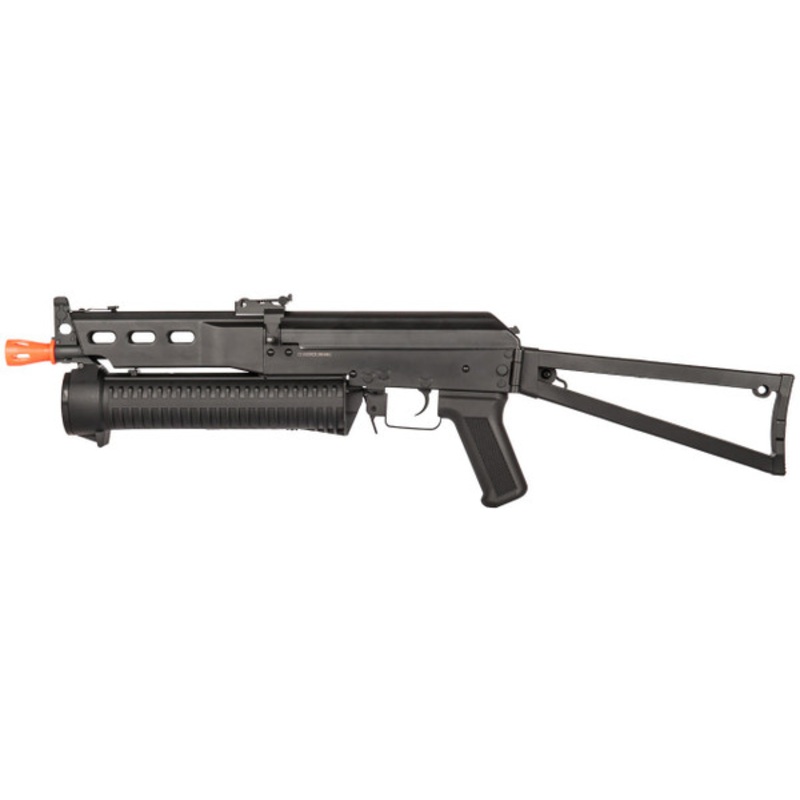 Golden Eagle PP-19 Bizon SMG Airsoft AEG Rifle w/ Side Folding Stock, Black