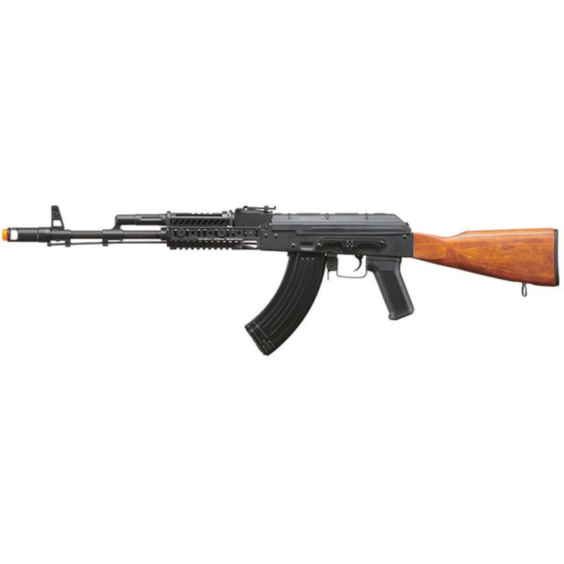 Lancer Tactical AK-Series AEG Airsoft Rifle w/ Flash Hider, Black/Wood