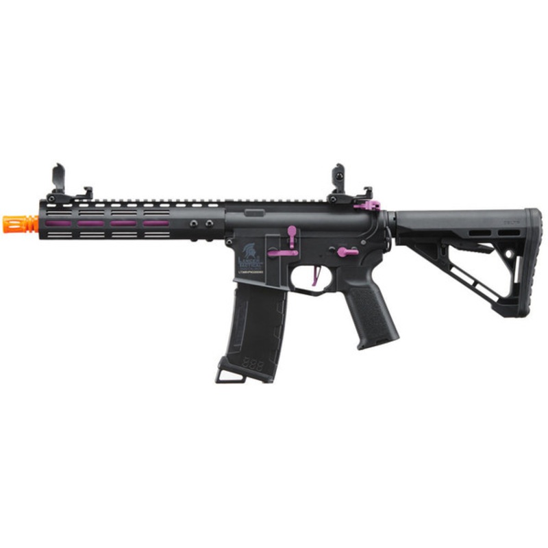 Lancer Tactical Gen 3 Archon 9 M-LOK M4 Airsoft AEG Rifle w/ Delta Stock, Black/Purple
