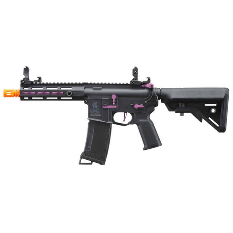 Lancer Tactical Gen 3 Hellion 7 M-LOK Airsoft AEG Rifle w/ Crane Stock, Black/Purple