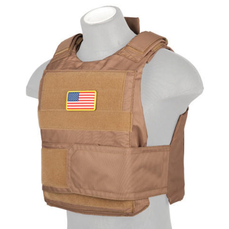 Lancer Tactical Nylon Body Armor Tactical Vest, Khaki
