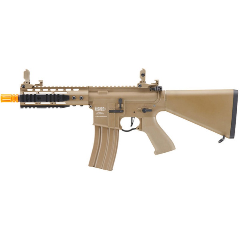 Lancer Tactical Proline 7 KeyMod Airsoft AEG Rifle w/ Stubby Stock, Tan