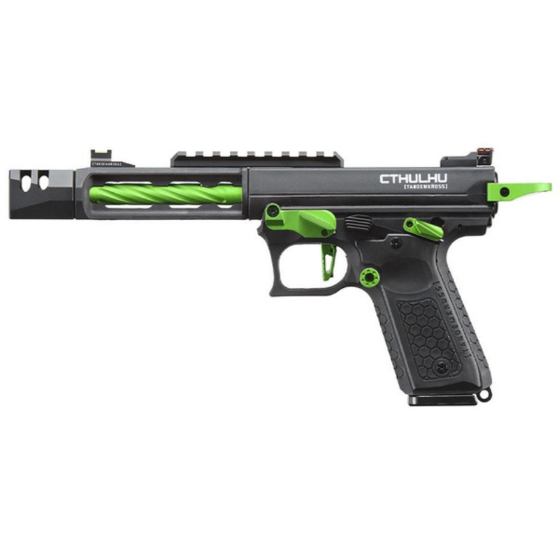 Lancer Tactical x Tandemkross CTHULHU Gas Blow Back Airsoft Pistol, Black/Green