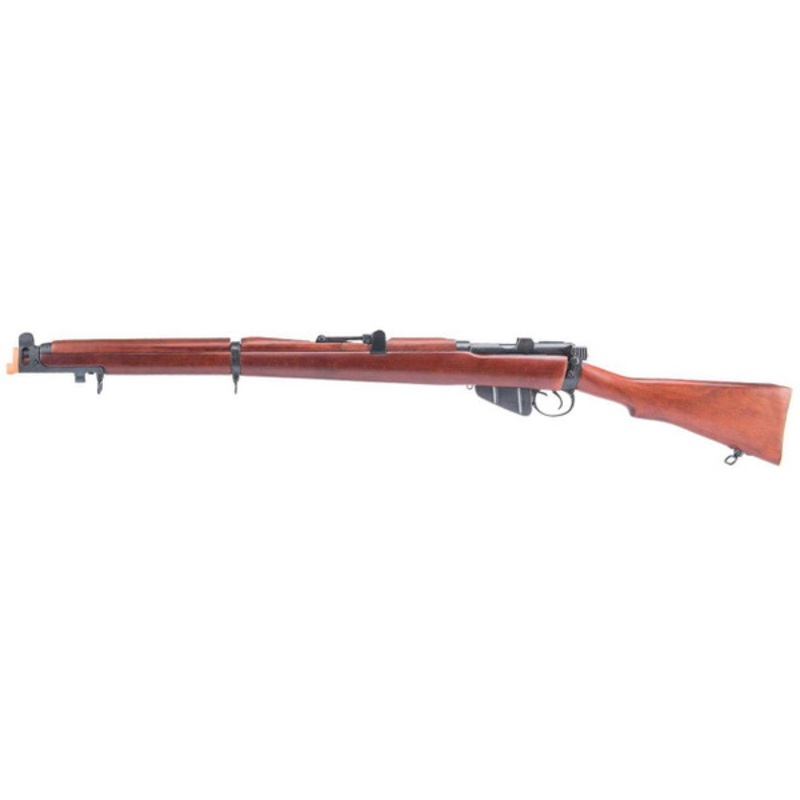 S&T Lee Enfield No. 1 Mk III Spring Powered Bolt Action Airsoft Rifle, Real Wood Stock