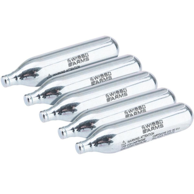 Swiss Arms 12g CO2 Lubrication Cartridges, 5 Pack