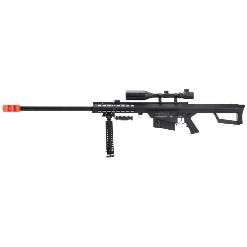 6mmProShop Barrett M82A1 Bolt Action Airsoft Sniper Rifle, Black