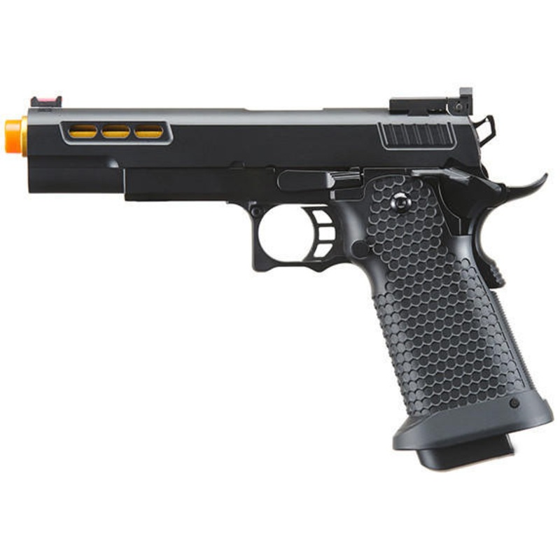 Golden Eagle 3332 Hi-Capa GBB Airsoft Pistol w/ Vented Slide, Black/Gold
