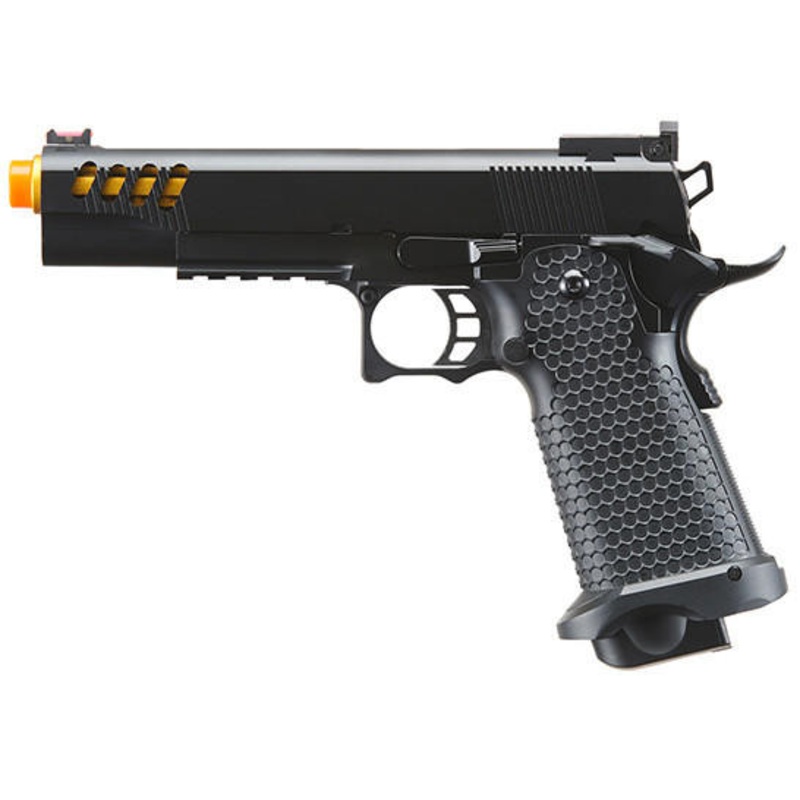 Golden Eagle 3335 Hi-Capa GBB Airsoft Pistol w/ Vented Slide, Black/Gold