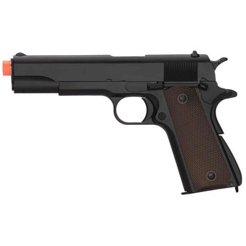 Golden Eagle IMF 1911A1 Single Stack Semi-Auto GBB Metal Airsoft Pistol, Black
