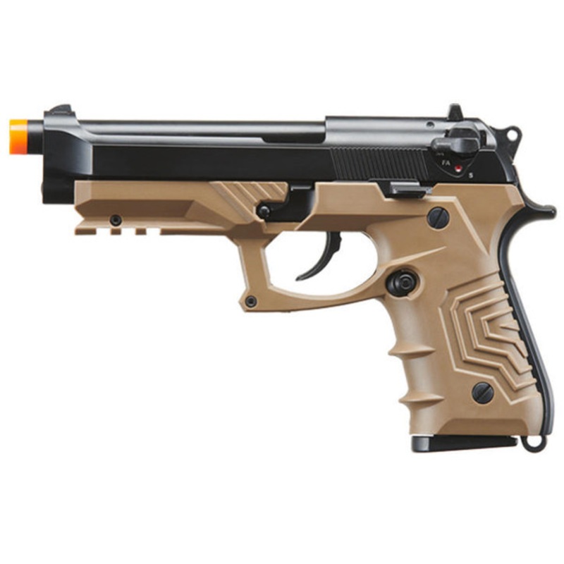 HFC Metal M92 Full-Auto Green Gas Blowback Airsoft Pistol, Black/Dark Earth