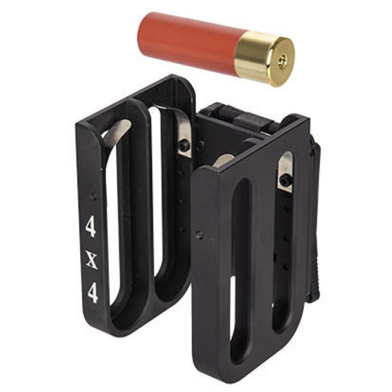 Lancer Tactical 4×4 Shotgun Shell Carrier w/ Belt Clip, Black