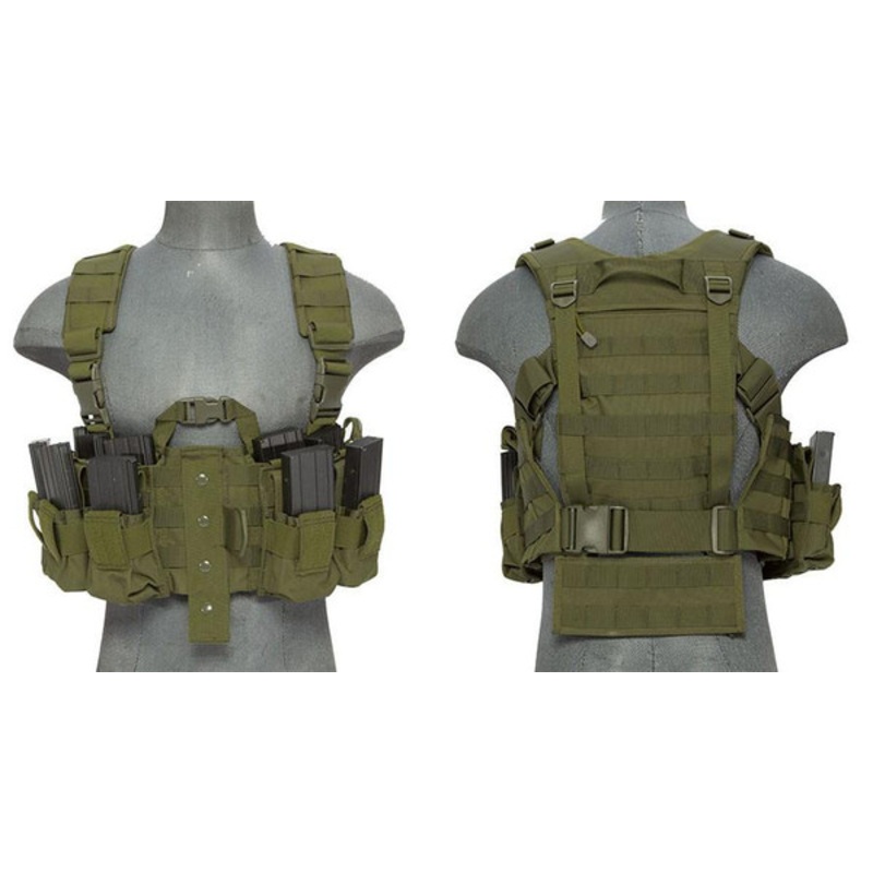 Lancer Tactical Nylon M4 Chest Harness, OD Green