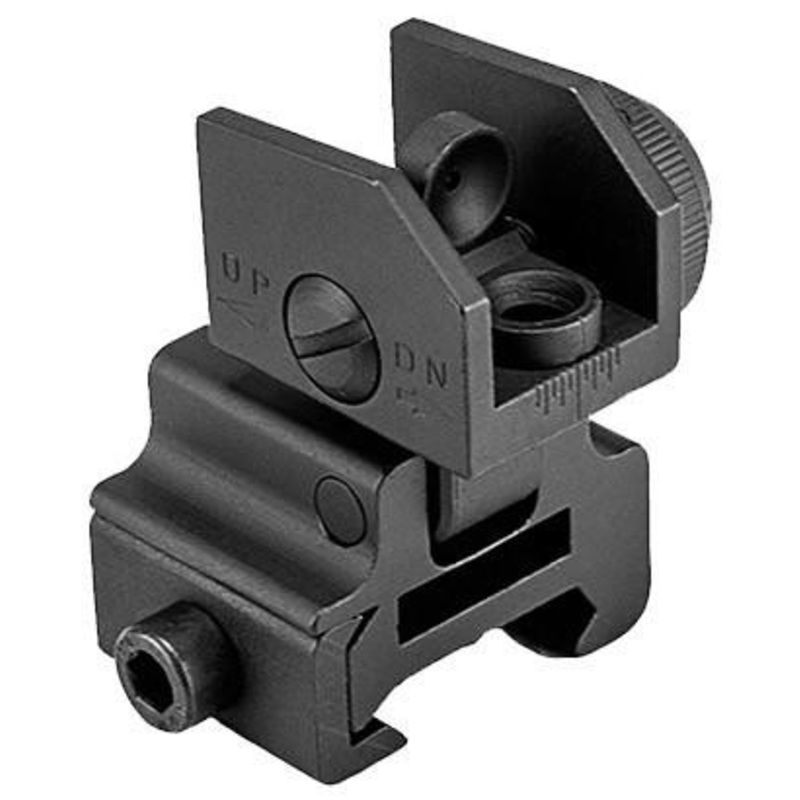 NcStar AR15 Flip-Up Rear Sight, Black