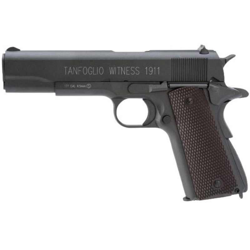 Tanfoglio Witness 4.5mm Full Metal 0.177cal CO2 Blowback 1911 Airgun, Black