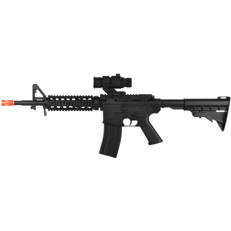 Well D99 LPEG Full-Auto M4 RIS AEG Airsoft Rifle w/ Mock Scope, Black