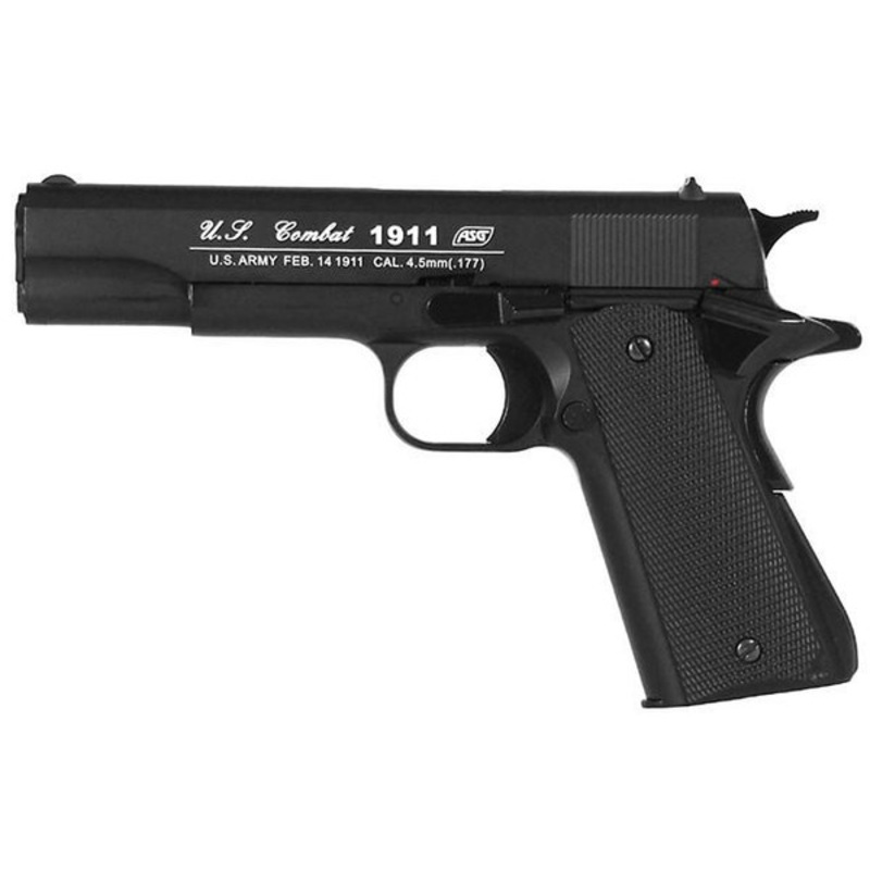ASG 1911 US-C .177 Cal CO2 Blowback Airgun Pistol, Black