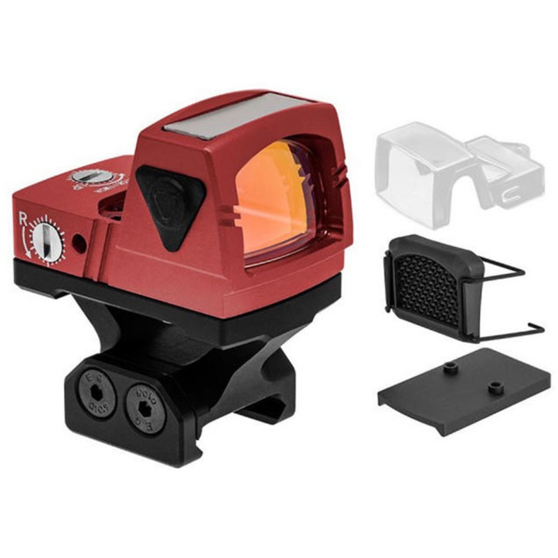Atlas Custom Works xForce Solar Powered Mini Red Dot with Mount, Red