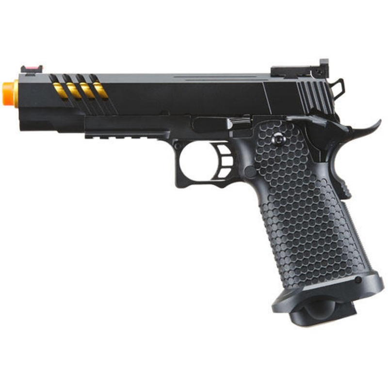 Golden Eagle 3340 Hi-Capa GBB Airsoft Pistol w/ Vented Slide, Black/Gold