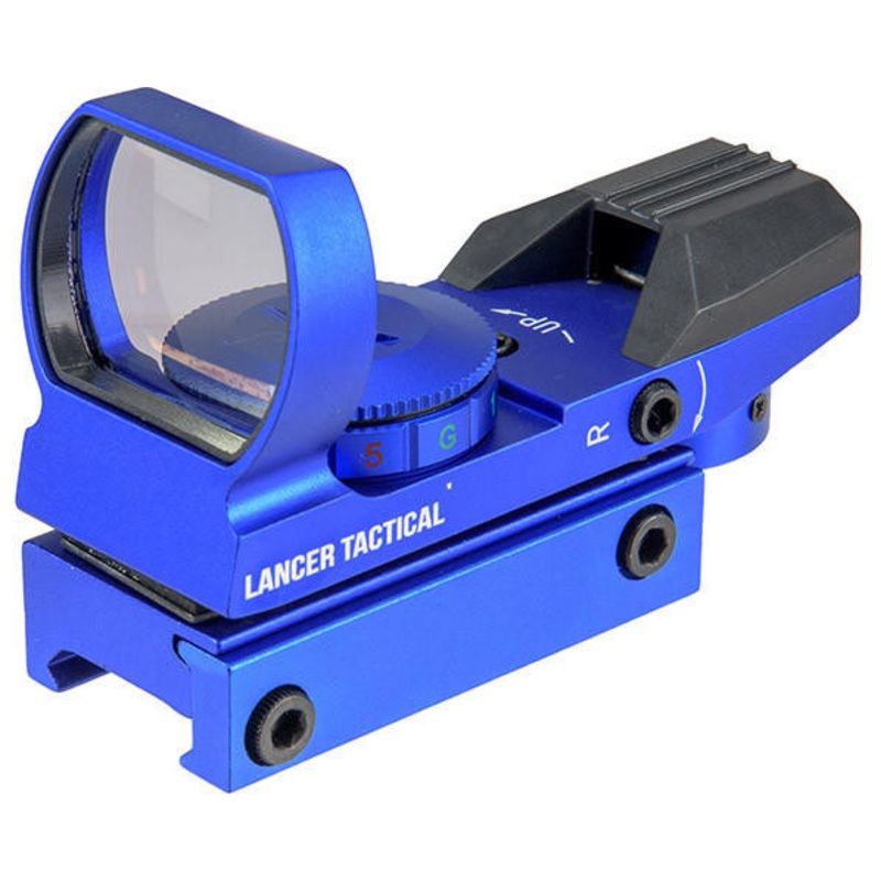 Lancer Tactical Red/Green Dot Reflex Sight w/ 4 Reticles, Blue
