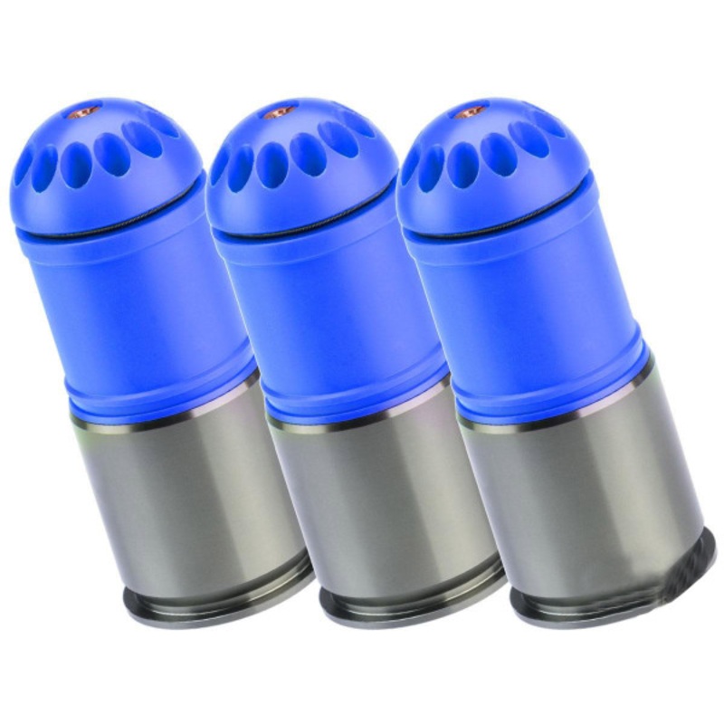 Matrix x MAG 120 Round POM Airsoft Gas Grenade Shell Set of 3, Blue