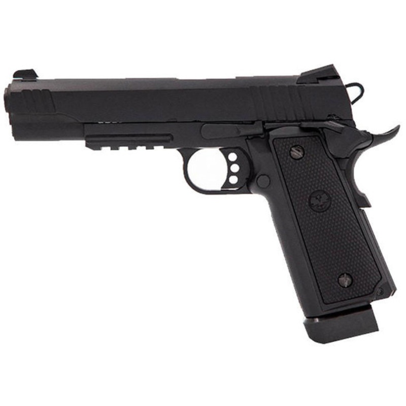 Raven Railed R14 Hi-Capa GBB Airsoft Pistol, Black